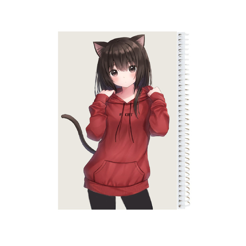 دفتر مشق 100 برگ طرح دخترانه مدل انیمه CAT GIRL